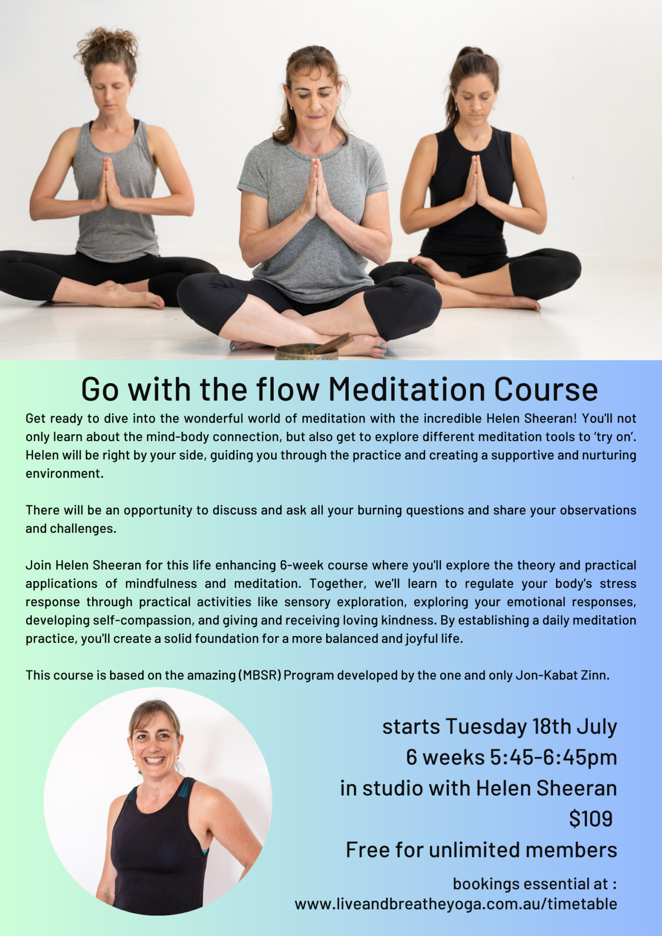 Go with the Flow Meditation course - Live and Breathe Yoga